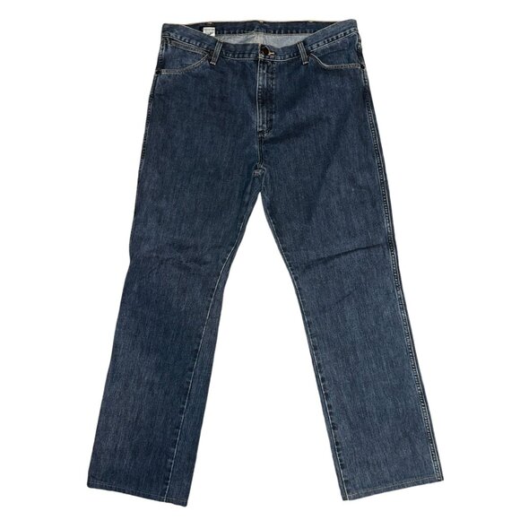 J Peterman Straight Leg Jeans Mens 38 31 Medium Wash Pockets Logo Denim Blue - Picture 2 of 8